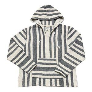 Beach Life By Ladra Stripped Hoodie V-Neck Bojo Style Women's Size Large EUC
